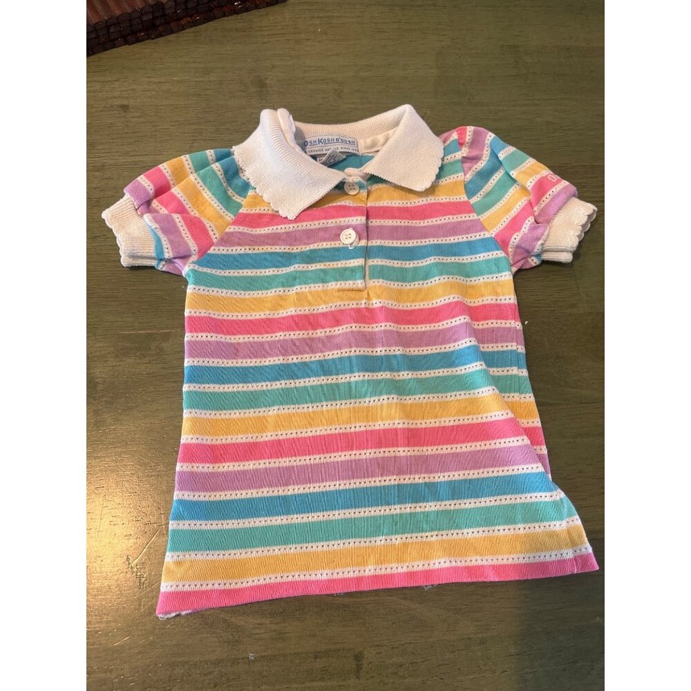 Oshkosh Bgosh 24M Striped Polo Shirt For Toddlers Pastel Colors Cotton & Polyest